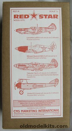 Red Star 1/72 Anatra Anasal DS / LaGG-3 / Mig-3 / Yak 3 - All Four Kits, RS1 4 plastic model kit